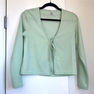 Urban Outfitters Green Tie Top